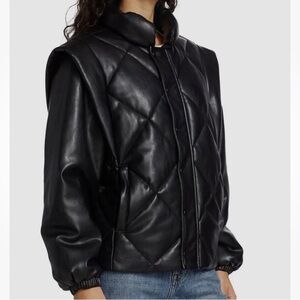 Revolve Pistola Callista Puffer Jacket Removable Sleeves Black